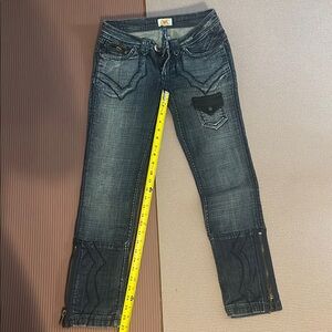 Women's Blue Jeans with Black Accents